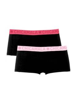 Damen 2er Pack Boxer Shorts Solid, Black/Black, S von Muchachomalo