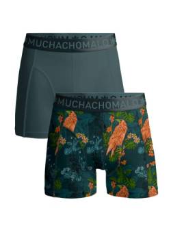 Men 2er Pack Boxer Shorts Print/Solid, Print/Grün, XL von Muchachomalo