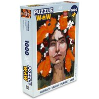 MuchoWow Puzzle Abstrakt - Frau - Porträt - Gemälde, 1000 Puzzleteile, Foto-Puzzle, Bilderrätsel, Puzzlespiele, Klassisch von MuchoWow