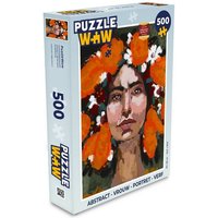 MuchoWow Puzzle Abstrakt - Frau - Porträt - Gemälde, 500 Puzzleteile, Foto-Puzzle, Bilderrätsel, Puzzlespiele, Spielzeug von MuchoWow
