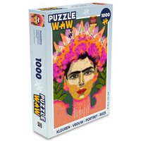 MuchoWow Puzzle Farben - Frau - Porträt - Rosa, 1000 Puzzleteile, Foto-Puzzle, Bilderrätsel, Puzzlespiele, Klassisch von MuchoWow
