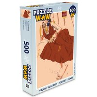 MuchoWow Puzzle Frau - Abstrakt - Porträt - Kunst, 500 Puzzleteile, Foto-Puzzle, Bilderrätsel, Puzzlespiele, Spielzeug von MuchoWow