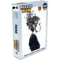 MuchoWow Puzzle Frau - Blumen - Natur - Porträt, 1000 Puzzleteile, Foto-Puzzle, Bilderrätsel, Puzzlespiele, Klassisch von MuchoWow