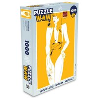 MuchoWow Puzzle Frau - Gelb - Badeanzug - Abstrakt, 1000 Puzzleteile, Foto-Puzzle, Bilderrätsel, Puzzlespiele, Klassisch von MuchoWow