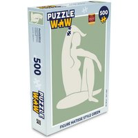 MuchoWow Puzzle Frau - Körper - Grün - Minimalismus, 500 Puzzleteile, Foto-Puzzle, Bilderrätsel, Puzzlespiele, Spielzeug von MuchoWow