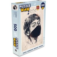 MuchoWow Puzzle Frau - Mundstück - Krone - Zeichnung, 500 Puzzleteile, Foto-Puzzle, Bilderrätsel, Puzzlespiele, Spielzeug von MuchoWow