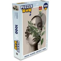 MuchoWow Puzzle Frau - Pflanzen - Abstrakt - Grün, 1000 Puzzleteile, Foto-Puzzle, Bilderrätsel, Puzzlespiele, Klassisch von MuchoWow