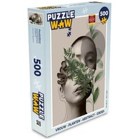 MuchoWow Puzzle Frau - Pflanzen - Abstrakt - Grün, 500 Puzzleteile, Foto-Puzzle, Bilderrätsel, Puzzlespiele, Spielzeug von MuchoWow