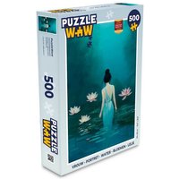 MuchoWow Puzzle Frau - Porträt - Wasser - Blumen - Lilie, 500 Puzzleteile, Foto-Puzzle, Bilderrätsel, Puzzlespiele, Spielzeug von MuchoWow