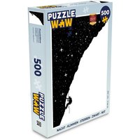 MuchoWow Puzzle Nacht - Klettern - Sterne - Schwarz - Weiß, 500 Puzzleteile, Foto-Puzzle, Bilderrätsel, Puzzlespiele, Spielzeug von MuchoWow