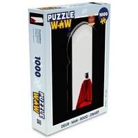 MuchoWow Puzzle Tür - Mann - Rot - Schwarz, 1000 Puzzleteile, Foto-Puzzle, Bilderrätsel, Puzzlespiele, Klassisch von MuchoWow