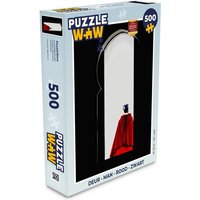 MuchoWow Puzzle Tür - Mann - Rot - Schwarz, 500 Puzzleteile, Foto-Puzzle, Bilderrätsel, Puzzlespiele, Spielzeug von MuchoWow