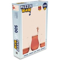 MuchoWow Puzzle Vintage - Frau - Glas - Pastell - Abstrakt, 500 Puzzleteile, Foto-Puzzle, Bilderrätsel, Puzzlespiele, Spielzeug von MuchoWow