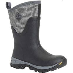 Muck Boots Damen Arctic Ice Mid AGAT Gummistiefel, Schwarz/Grau/Geometrisch, 38.5 EU von Muck Boots