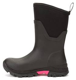 Muck Boots Damen Arctic Ice Mid AGAT Gummistiefel, Schwarz Hot Pink, 38 EU von Muck Boots