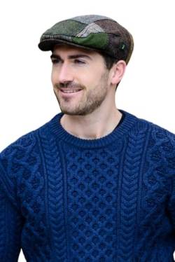 Irish Tweed Patch Cap Trinity Style 100% Irish Wool Made in Irland - Mehrfarbig - MEDIUM von Mucros Weavers