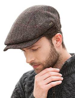 Mucros Weavers Herren Quiet Man Cap – Irish Tweed Flat Cap – Braun von Mucros Weavers