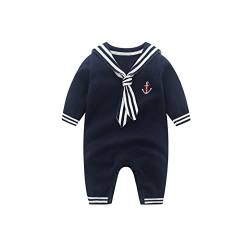 Mud Kingdom Boutique Baby Junge Nautical Pullover Strampler Marine Blau 12-18 Monate von Mud Kingdom