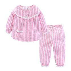 Mud Kingdom Boutique Kleine Mädchen Pyjama Outfit Spitzenkragen 6 Jahre Rosa von Mud Kingdom