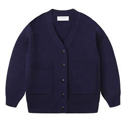 Mud Kingdom Cardigans Pullover für Kleinkind Jungen V-Ausschnitt Strick Langarm Button Up Solid Navy Blue 3 Jahre von Mud Kingdom