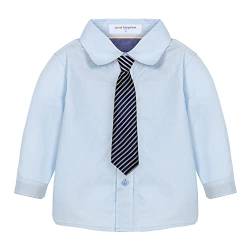 Mud Kingdom Kleine Jungen Marine Hemd und Krawatte Set Lässig Einfarbig Blau 5 Jahre von Mud Kingdom