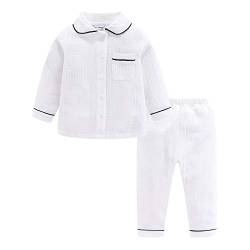 Mud Kingdom Kleine Jungen Pyjama Sets Halsband Knopf runter Weiß 7-8 Jahre von Mud Kingdom