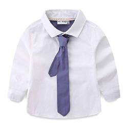 Mud Kingdom Kleine Jungen weißes Hemd und Krawatte Set Plain Casual 5 Jahre von Mud Kingdom