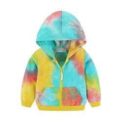 Mud Kingdom Kleine Jungs Jersey Full Zip Hoodie Fashion Tie Dye Gelb 6 Jahre von Mud Kingdom