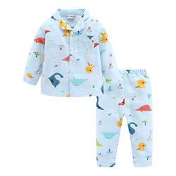 Mud Kingdom Kleinkind Jungen Karikatur Pyjama-Set mit Kragen Nettes Dinosaurier Blau 2 Jahre von Mud Kingdom