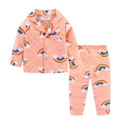 Mud Kingdom Kleinkind Mädchen Collared Pyjama Set Nette Regenbogen Nachtwäsche Rosa 2 Jahre von Mud Kingdom
