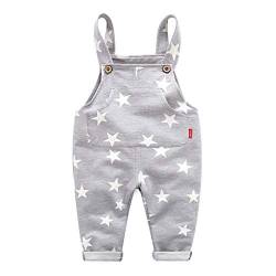 Mud Kingdom Overalls für Jungen Mädchen Lässiger Baumwolle Stern Grau 4 Jahre von Mud Kingdom