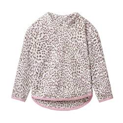 Mud Kingdom Pullover Strickjacken für Jungen Mädchen Winter Freizeit Stehkragen Polar Fleece Rosa Leopardenmuster 5 Jahre von Mud Kingdom