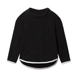 Mud Kingdom Pullover Strickjacken für Jungen Mädchen Winter Freizeit Stehkragen Polar Fleece Schwarz 7-8 Jahre von Mud Kingdom