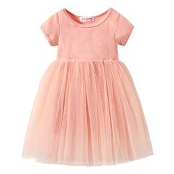 Mud Kingdom Sparkly Kleine Mädchen Tutu Kleid Prinzessin Einfarbig Kurzarm Orange 6-7 Jahre von Mud Kingdom