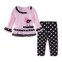 Mud Kingdom süß Kleine Outfits Pink Hemden und Hosen setzt Vogel 12 Monate von Mud Kingdom