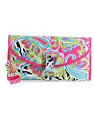 Mud Pie Wild Paisley Blue, Green, Pink & Black Hanging Travel Jewelry Cosmetic Case and Toiletry Bag von Mud Pie