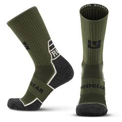 MudGear Ruck Socks - Stiefelhöhe, Merinowolle - Militär, Taktisch, Arbeit, Grün (Army Green), Large von MudGear