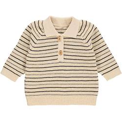 Müsli by Green Cotton Baby - Jungen Knit Stripe Collar Baby Pullover Sweater, Night Blue, 92 EU von Müsli by Green Cotton