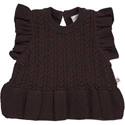 Müsli by Green Cotton Baby - Mädchen Knit Frill Baby Sweater Vest, Coffee, 92 EU von Müsli by Green Cotton
