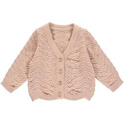 Müsli by Green Cotton Baby - Mädchen Knit Needle Out Baby Cardigan Sweater, Spa Rose, 86 EU von Müsli by Green Cotton