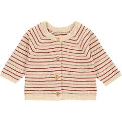 Müsli by Green Cotton Baby - Mädchen Knit Stripe Baby Cardigan Sweater, Berry Red, 68 EU von Müsli by Green Cotton