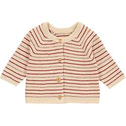Müsli by Green Cotton Baby - Mädchen Knit Stripe Baby Cardigan Sweater, Berry Red, 86 EU von Müsli by Green Cotton
