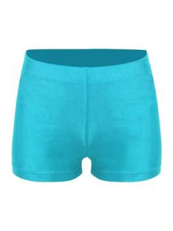 Mufeng Kinder Mädchen Sport Shorts Booty Kurze Hose Sportlich Hot Pants Tanzshorts Untershorts Workout Fitness Yoga Freizeit G Blau Grün 110-116 von Mufeng