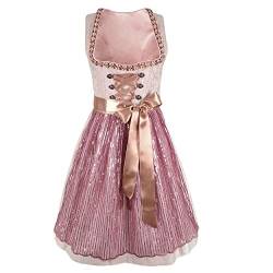 Damen Dirndl Kleid Dirndlkleid Trachtenkleid traditionell Midi Maria Altrosa 46 von Mufimex