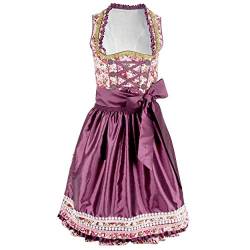 Damen Dirndl Kleid Dirndlkleid Trachtenkleid traditionell Midi Tilda lila 36 von Mufimex