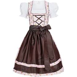 Mufimex Damen Dirndl Kleid Dirndlkleid Trachtenkleid Midi Blümchenstoff Jessy 36 von Mufimex