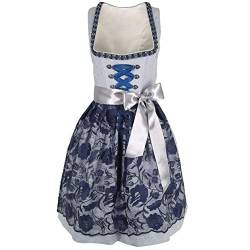 Mufimex Damen Dirndl Kleid Dirndlkleid Trachtenkleid traditionell Midi Katharina Hellblau 34 von Mufimex