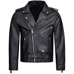 Mufimex Herren Lederjacke Motorradjacke Brando Jacke Chopper Rockabilly Rindsleder L von Mufimex