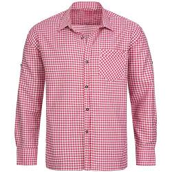 Mufimex Herren Trachtenhemd kariert Rosa Weiß kariert Gr. XXXL von Mufimex