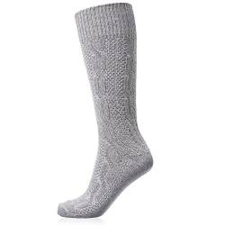 Mufimex Trachtensocken Trachtenstrümpfe Schoppersocke mit Zopfmuster Herren und Damen Grau 41 von Mufimex